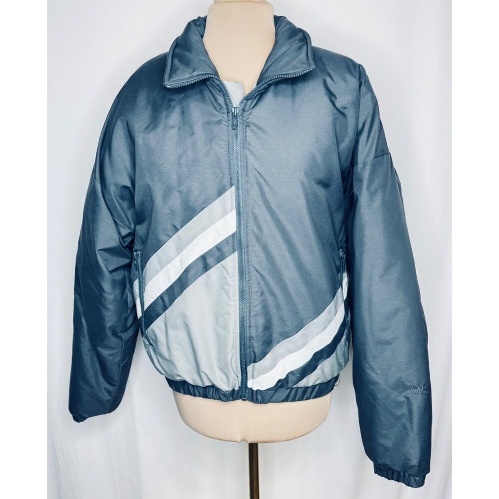 Vintage Gray Ocean Pacific OP Large Puffer Jacket Retro 80s/90s Ski Streetwear